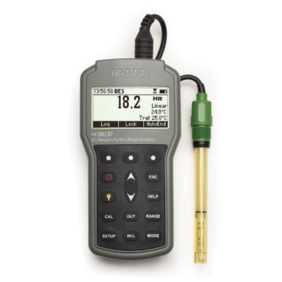 HI98197超純水微電腦EC-TDS-電阻率-NaCI-°C測定儀