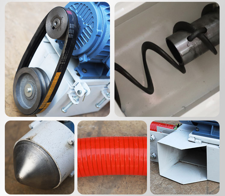 吸沙機(jī)器驅(qū)動裝置由：螺旋，進(jìn)料口，減速帶等