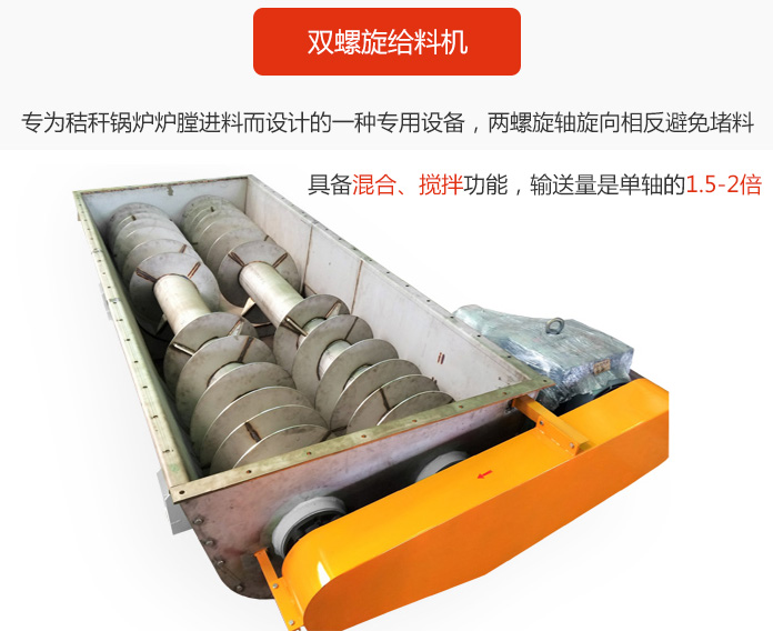 雙螺旋給料機采用雙軸設(shè)計，具備混合、攪拌功能。
