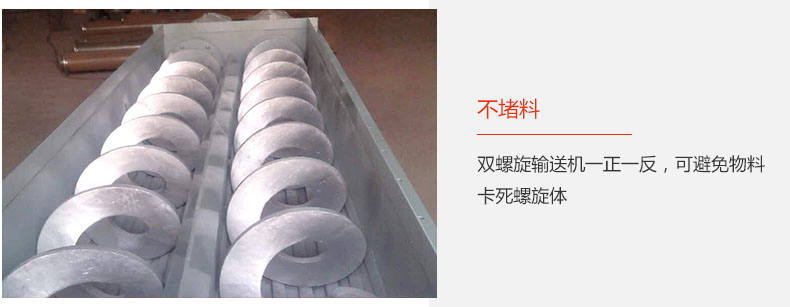 旋向相反，不堵料