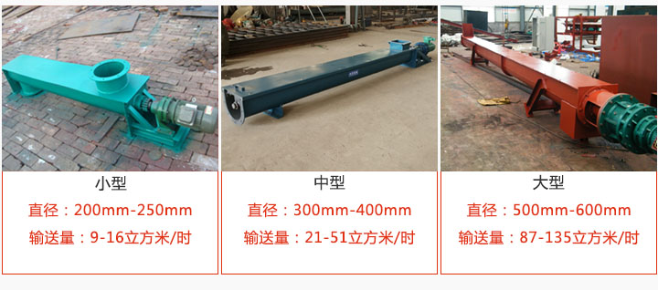 U型螺旋輸送小型，中型，大型產(chǎn)品展示